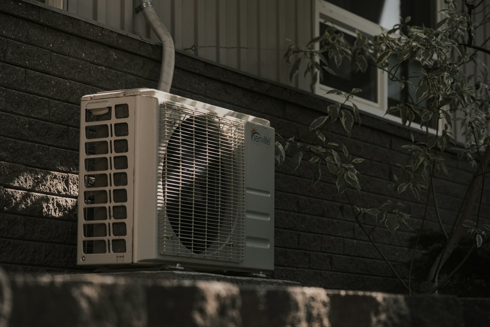 Indoor AC unit being serviced